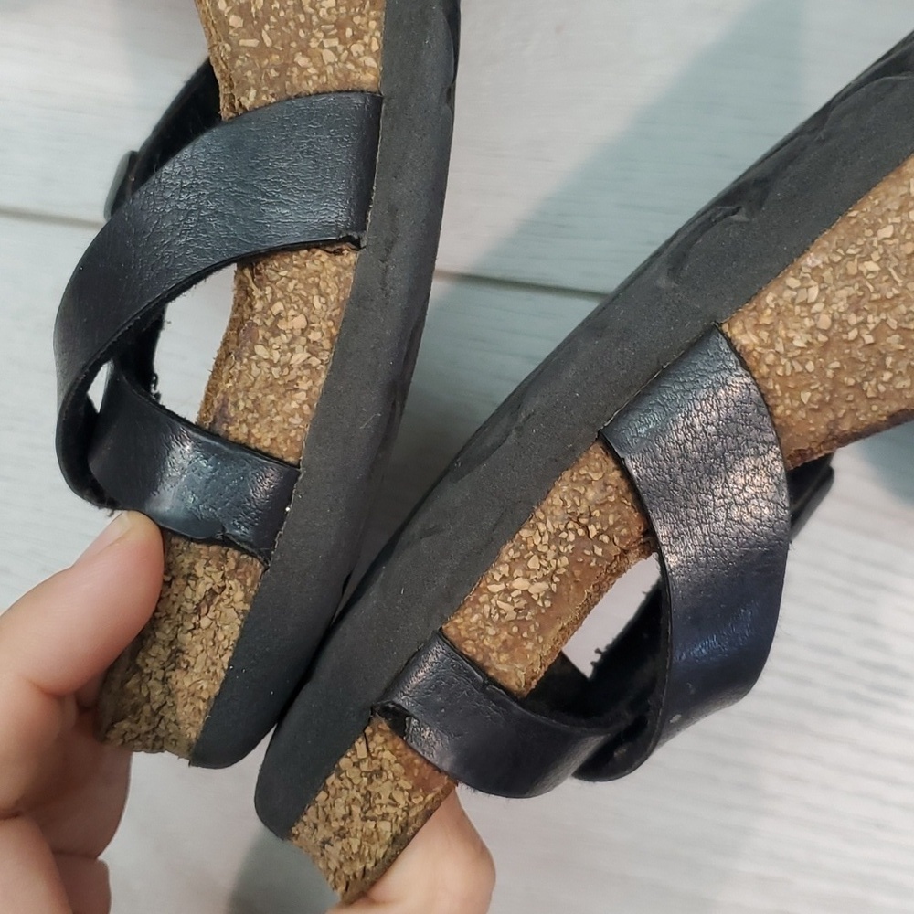 Birkenstock Women Loop Toe Leather Sandals Flats shoes sz 38/7 - Picture 11 of 11